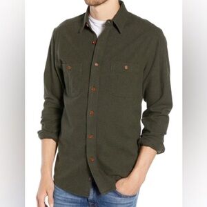 Faherty Men’s Olive Brushed Alpine Flannel Shirt